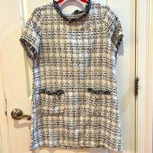 Unlined tweed mini dress purchased off Amazon, unknown brand